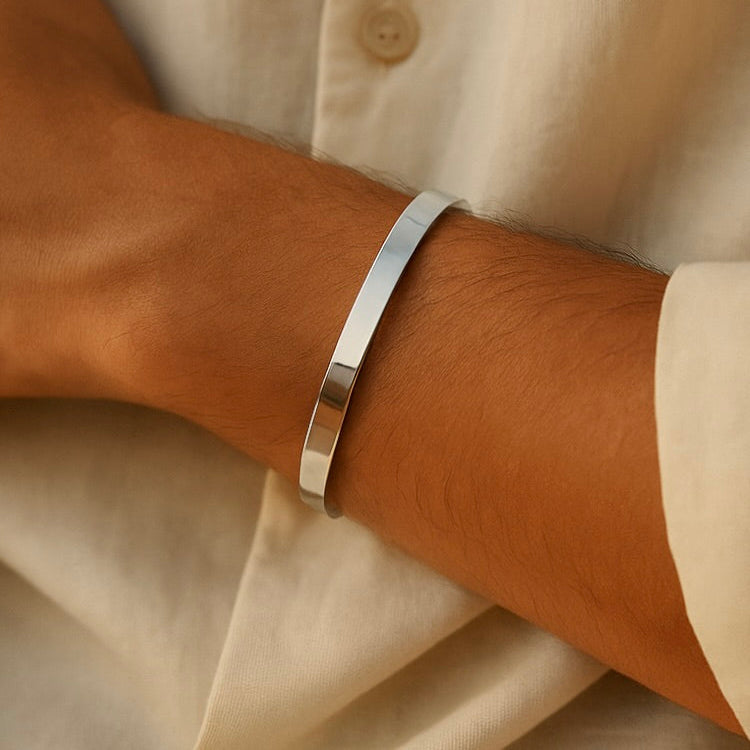 Sølv Armbånd i Rustfrit Stål – One Size Unisex