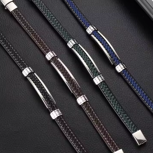 Læderarmbånd med Stålspænde